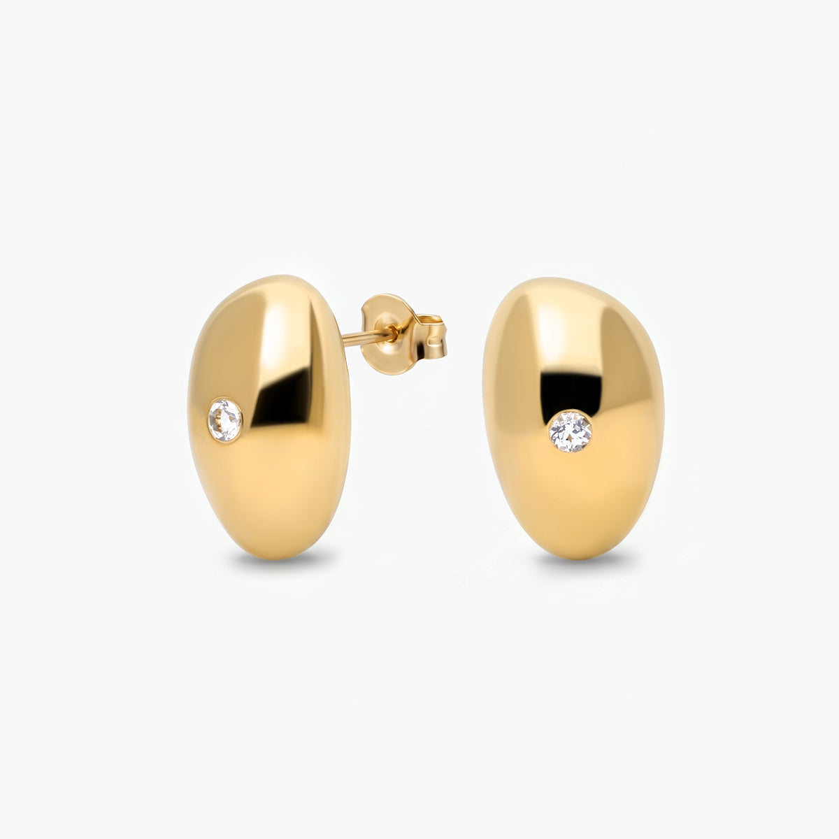 Brincos com forma irregular de prata 1ª lei com banhado a ouro 18K
