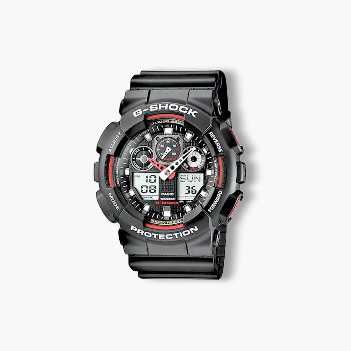 Casio G-Shock GA-100-1A4ER analogue-digital black and red Watch 