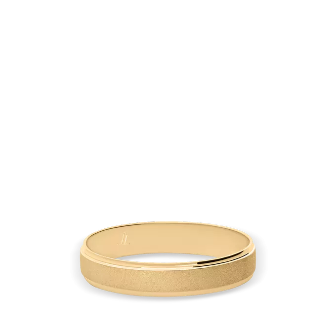 Alianza Oro Amarillo Brillo Centro Mate 4mm