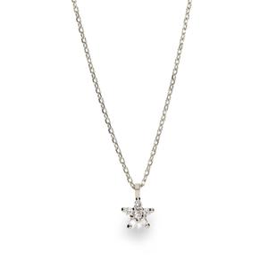 Gargantilla oro blanco con cadena forsat medida 0,90 mm. con colgante 6 diamante natural blanco small inclusions 0,083 kt. centro orla 5 mm. de largo 42 - 45 1BRSGA92I7377B45