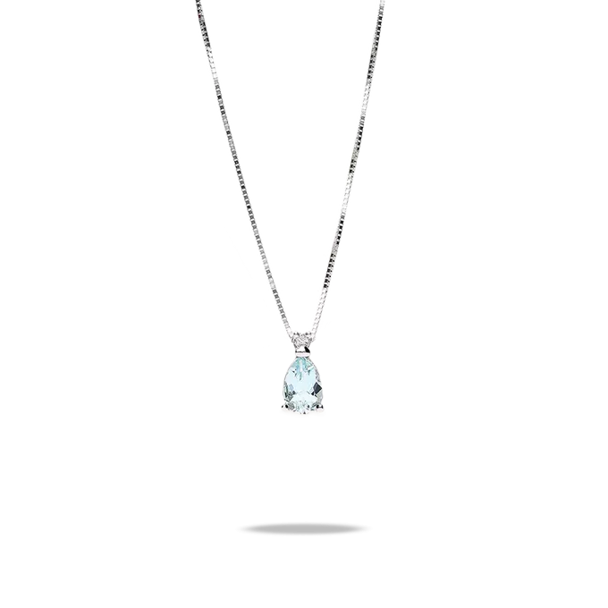 Collar diamante natural 0.01 ct. oro 18 quilates GLACIER