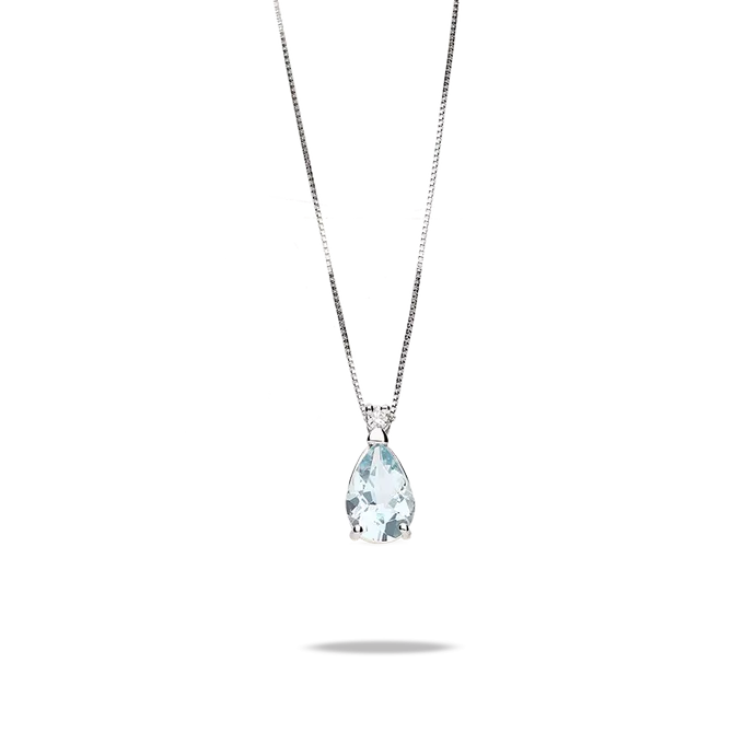 Collar diamante natural 0.03 ct. oro 18 quilates GLACIER