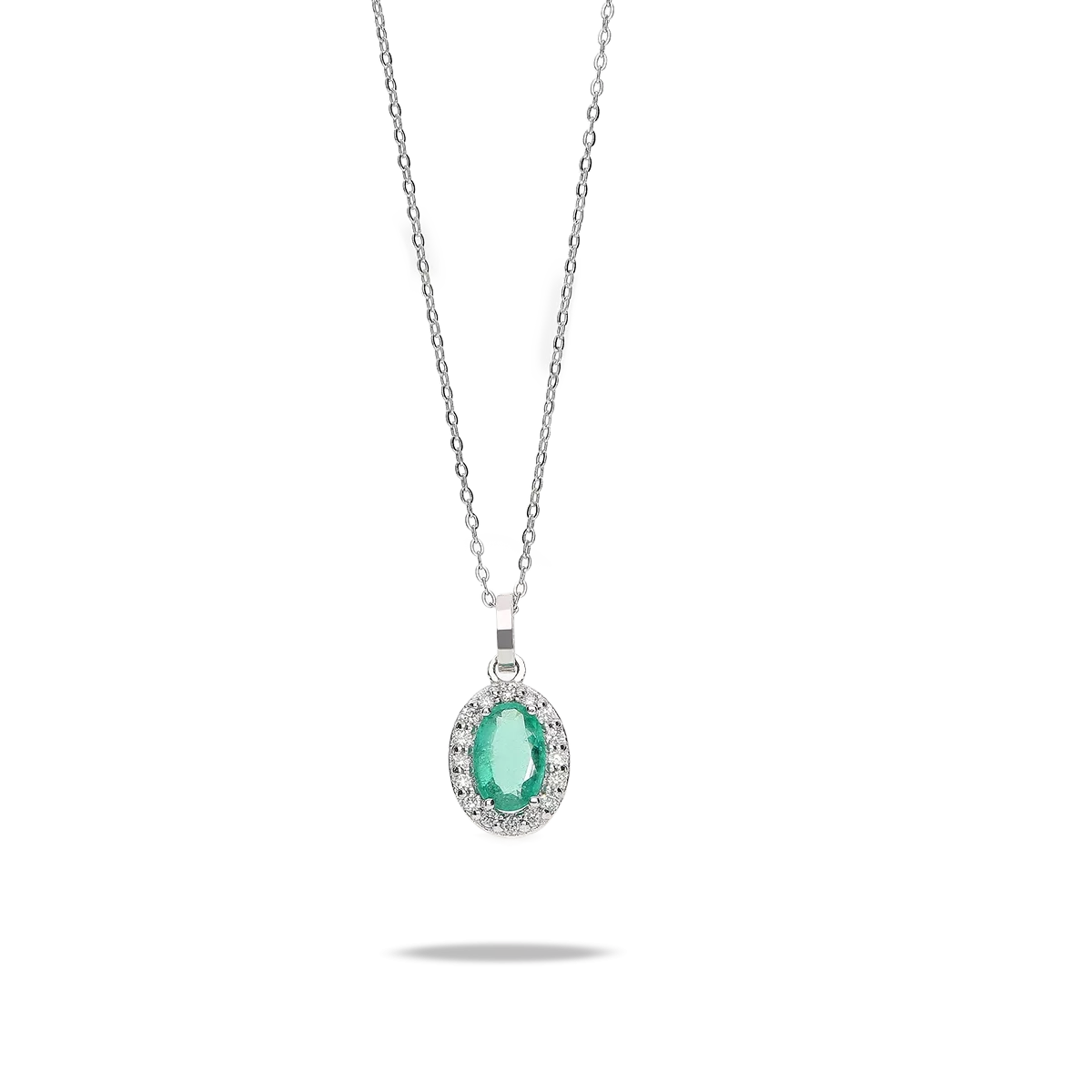 Collar diamante natural oro 18 quilates RANI EMERALD