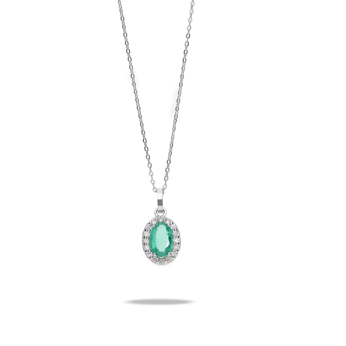 Collar diamante natural oro 18 quilates RANI EMERALD