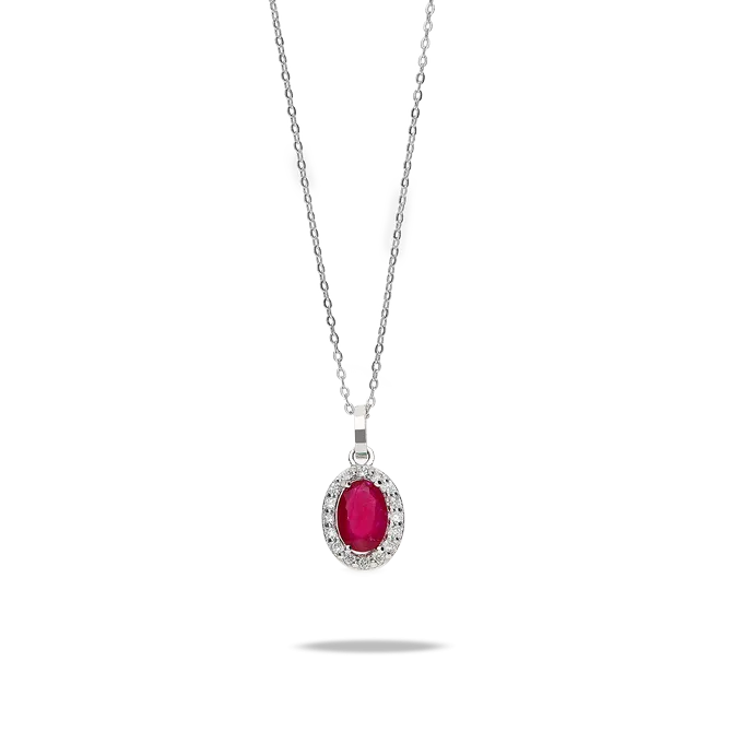 Collar diamante natural 0.08 ct. oro 18 quilates RANI RUBY