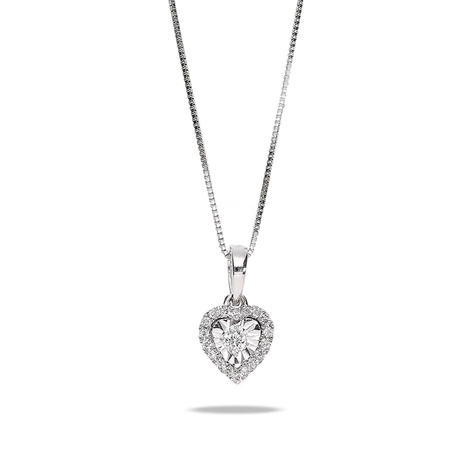 Collar diamante natural 0.05 ct. oro 18 quilates