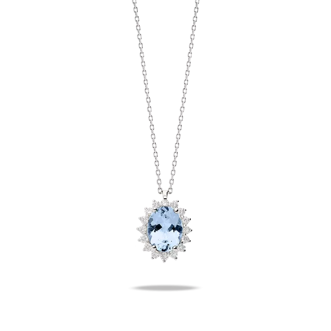 Collar diamante natural oro 18 quilates IMPERIAL AQUAMARINE