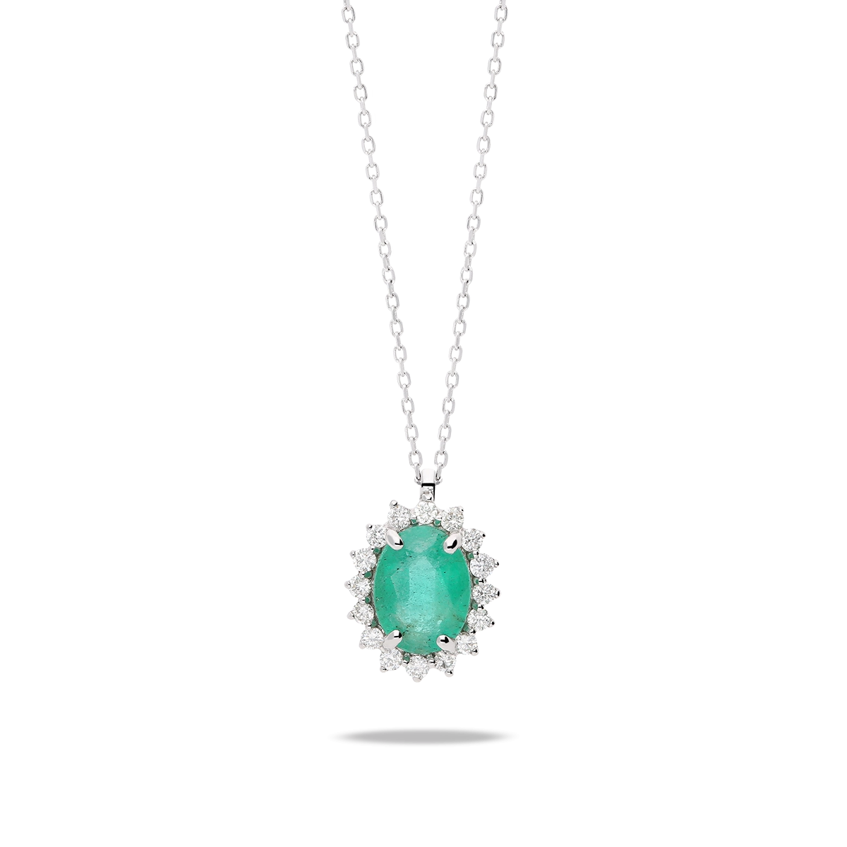 18k gold diamond pendant IMPERIAL EMERALD