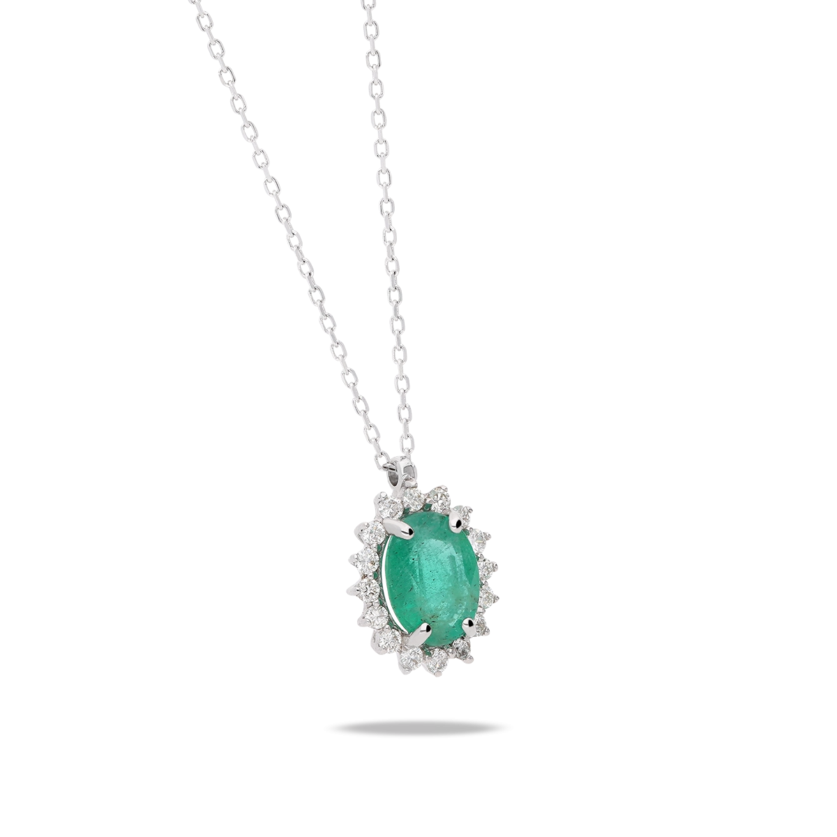 18k gold diamond pendant IMPERIAL EMERALD