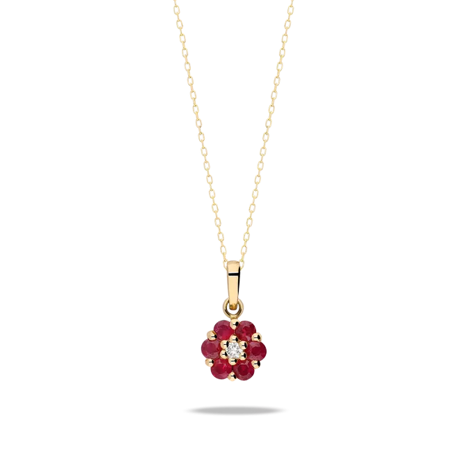 Collar diamante natural 0.04 ct. oro 18 quilates BLOSSOM