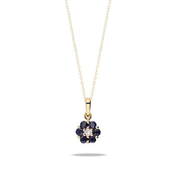 Collar diamante natural 0.04 ct. oro 18 quilates BLOSSOM