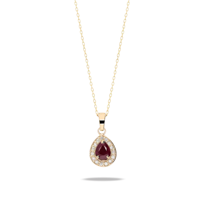 Collar diamante natural 0.08 ct. oro 18 quilates ROYAL TEAR