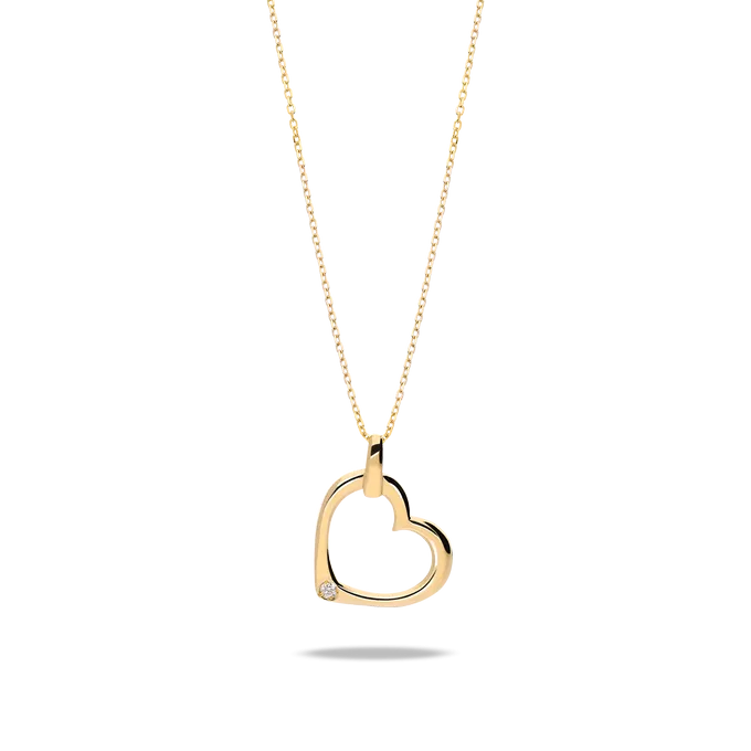 Collar diamante natural 0.01 ct. oro 18 quilates