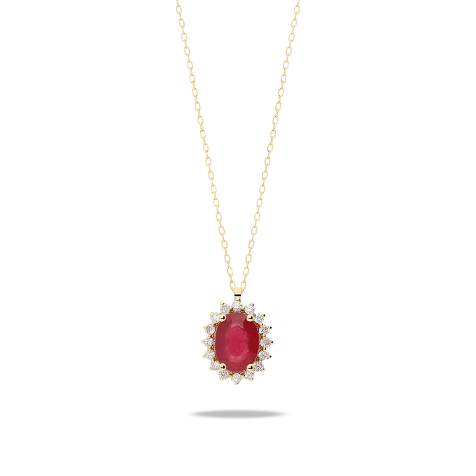 Collar diamante natural oro 18 quilates ROYAL RUBY