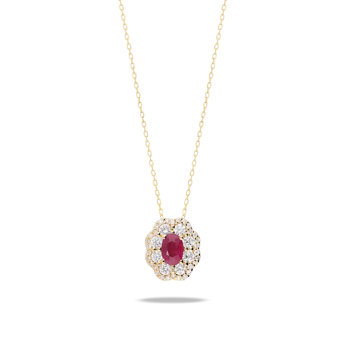 Collar diamante natural 0.63 ct. oro 18 quilates JAIPUR FLAMMIA