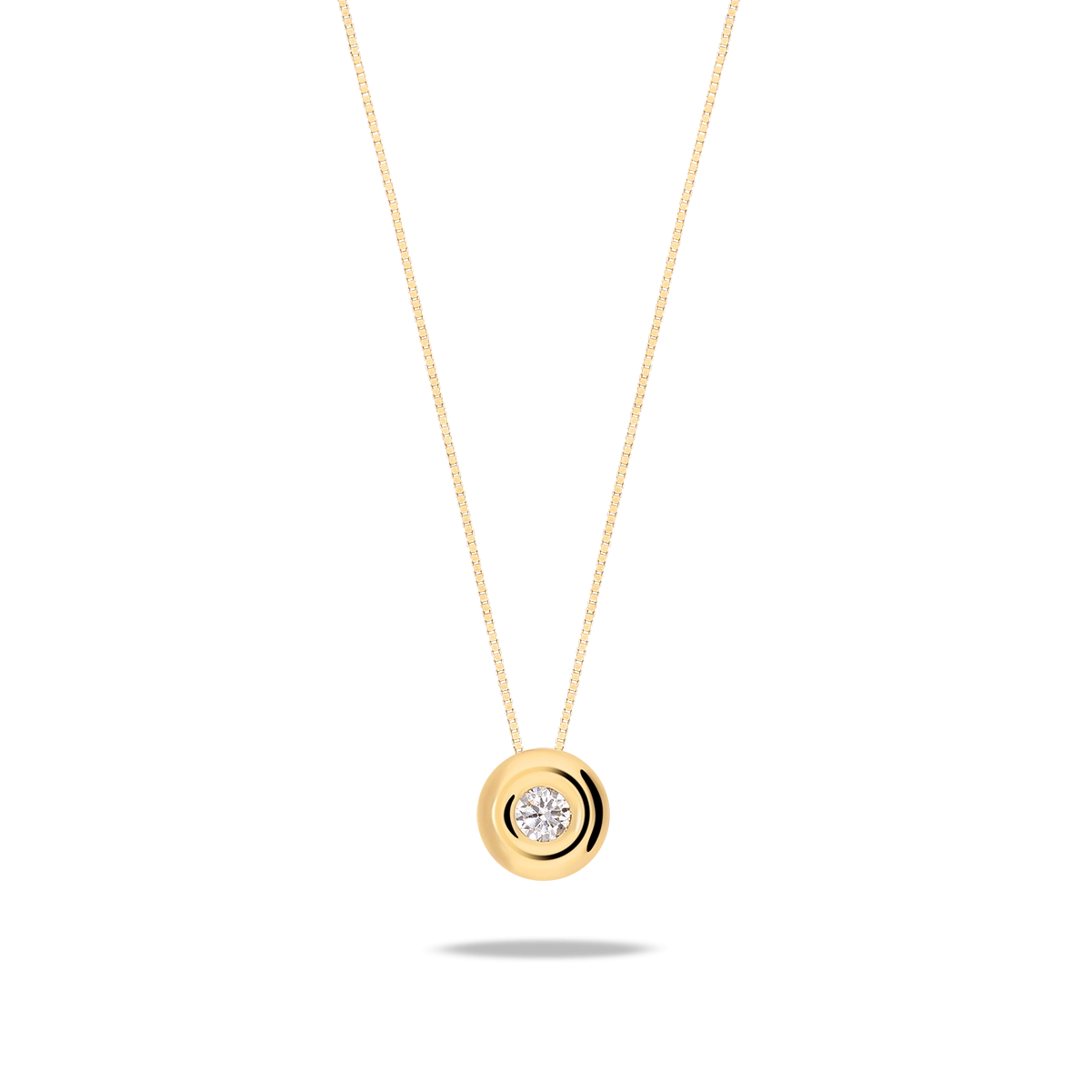 Collar diamante natural 0.11 ct. oro 18 quilates