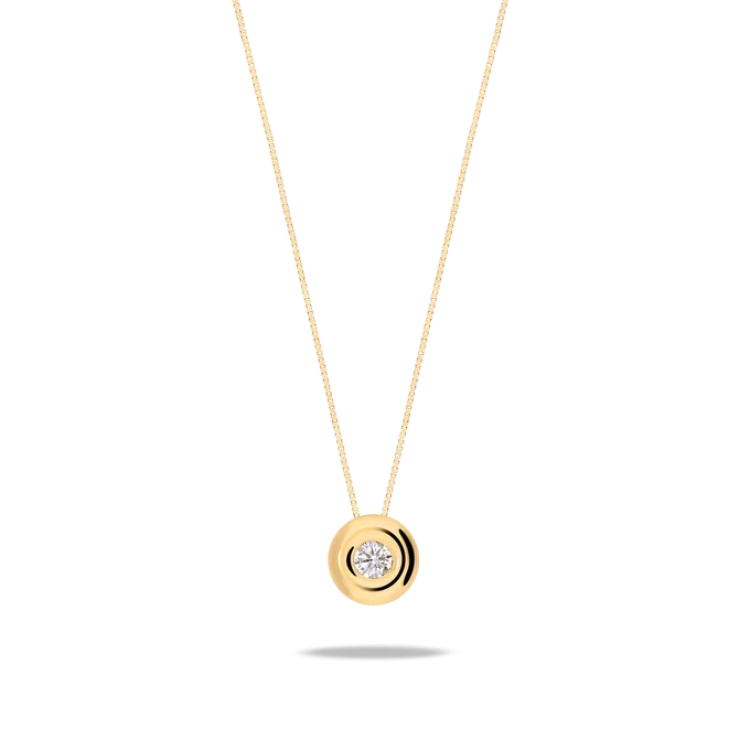 Collar diamante natural 0.11 ct. oro 18 quilates