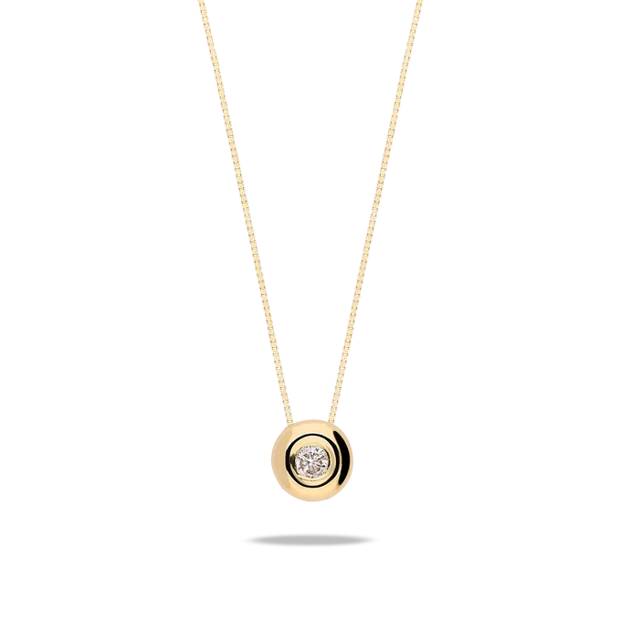 Collar diamante natural 0.07 ct. oro 18 quilates