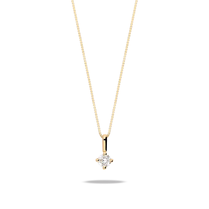 Collar diamante natural 0.10 ct. oro 18 quilates SUN
