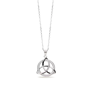Gargantilla plata circonita con cadena forsat 1 con colgante nudo bruja circulo circonita grano calado medida 18 de largo 40 extensible 45 . cierre de reasa 5 370150
