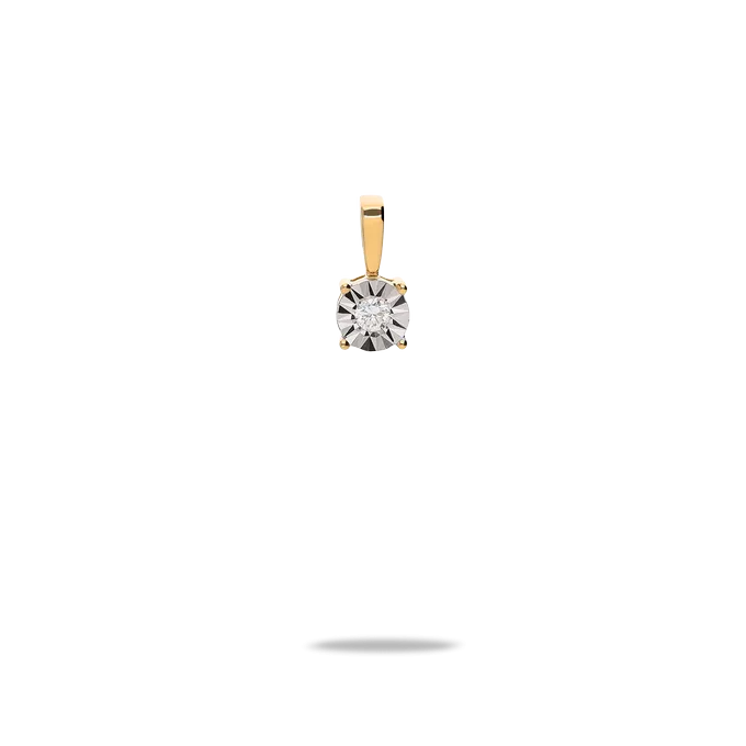 Colgante diamante natural 0.09 ct. oro 18 quilates