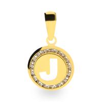 Colgante redondo letra j oro 18 quilates