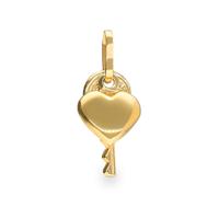 Colgante corazon y llave oro 18 quilates