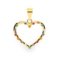 Colgante corazon y circonitas color oro 18 quilates
