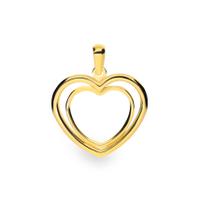 Colgante corazon doble oro 18 quilates