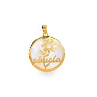 Colgante abuela y flor oro 18 quilates