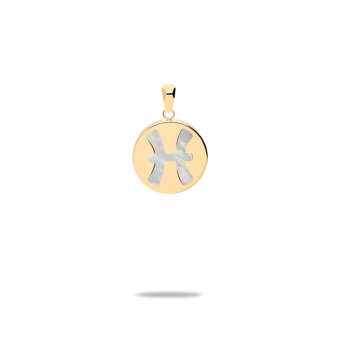 18k gold charm MY SIGN NACRE
