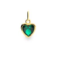 Colgante corazon verde oro 18 quilates