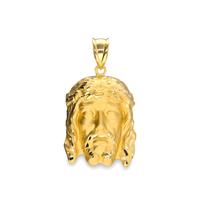Colgante hombre cabeza cristo 24mm oro 18 quilates
