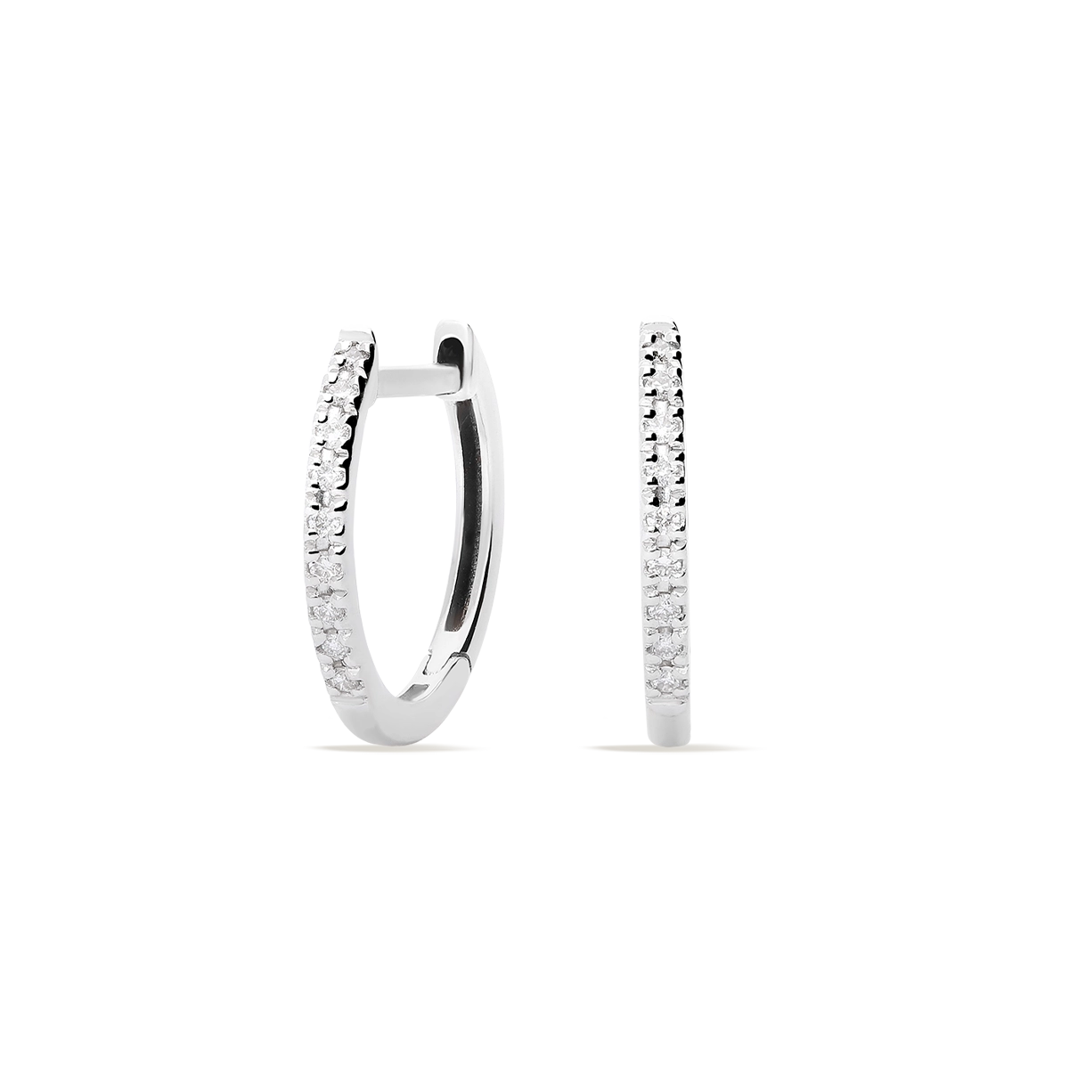 18k gold diamond hoop earrings