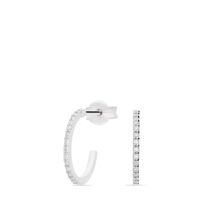 18k gold diamond hoop earrings