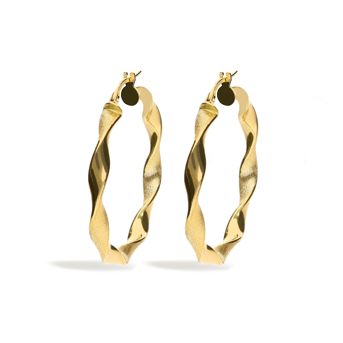 18k gold hoop earrings HELIX