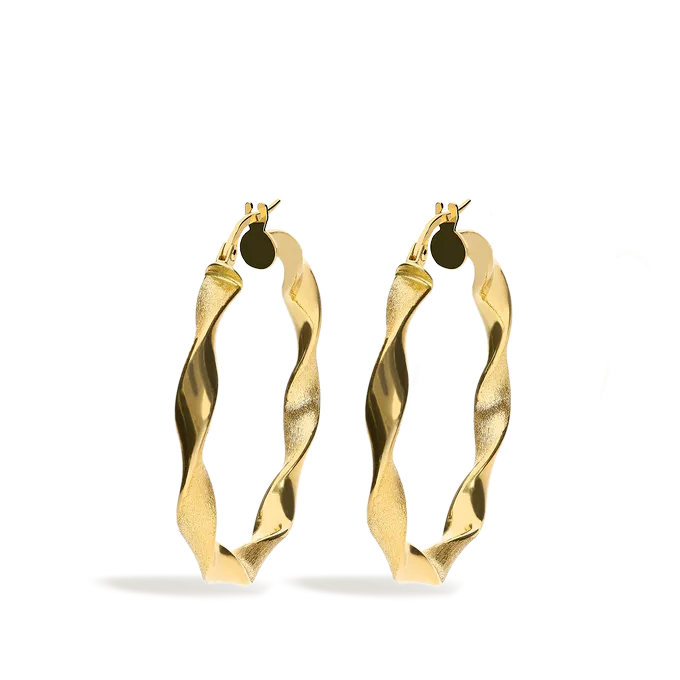 18k gold hoop earrings HELIX