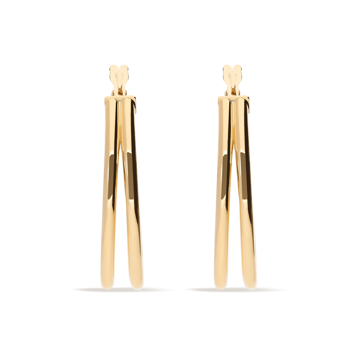 Pendientes aro doble tubo medianos oro 18 quilates TRANSITION