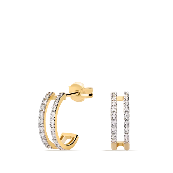 Aro diamante natural 0.18 ct. oro 18 quilates