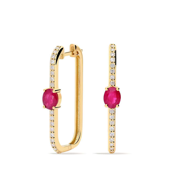 Pendiente diamante natural 0.27 ct. oro 18 quilates