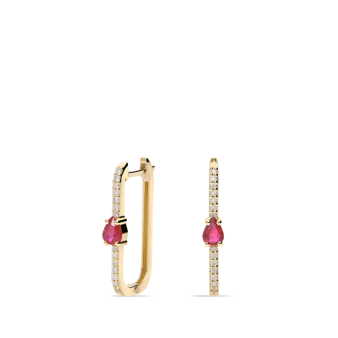 Pendiente diamante natural 0.11 ct. oro 18 quilates