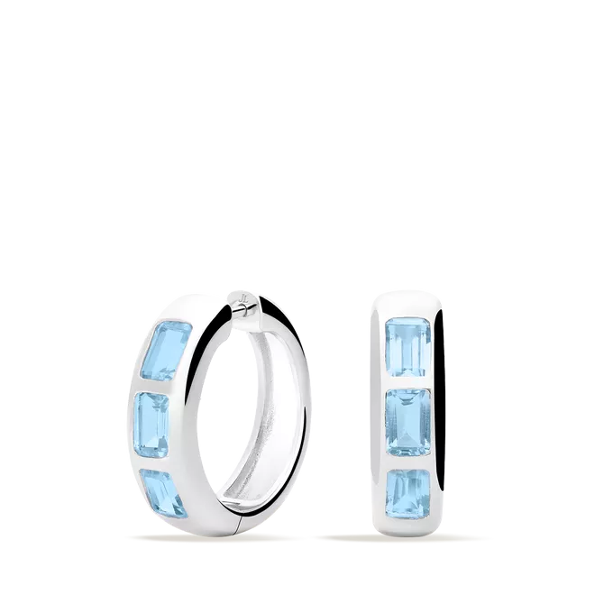 Sterling silver hoop earrings GLIMMERS