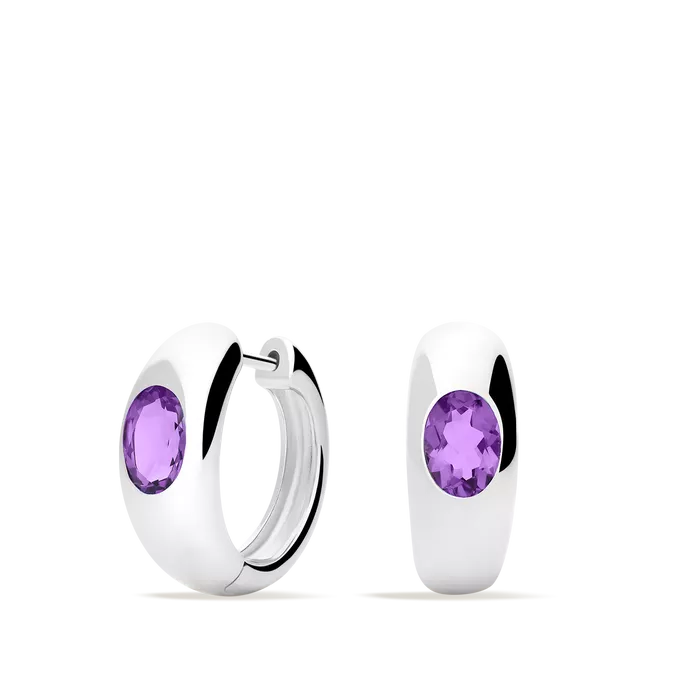 Sterling silver hoop earrings GLIMMERS