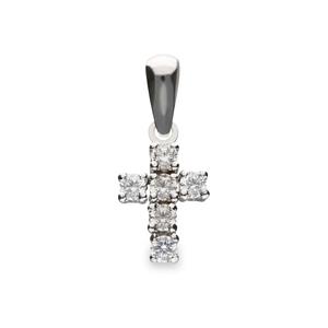 Cruz oro blanco estampado circonita 4 garras rectangular de largo 10 x 2 asa triángulo 018SCZ43U0CG2B10