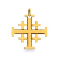 Cruz de jerusalen oro 18 quilates 14mm