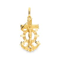 Cruz del mar con cristo oro 18 quilates 30mm