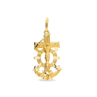 Cruz del mar con cristo oro 18 quilates 30mm