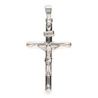 Cruz plata primera ley con cristo 30mm