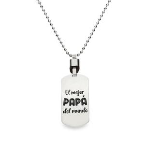 Gargantilla con cadena bolitas de acero con placa rectangular medida 40 x 20 de largo 60 cierre oculto. 47812-GARG