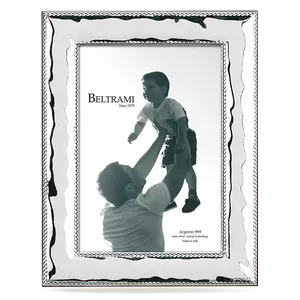 Marco Beltrami Rectangular de Plata Bilaminada para Fotografías de 18 X 24 cm. Bisel Liso con Ondas de 3,5 cm de Ancho. ES1107/5L